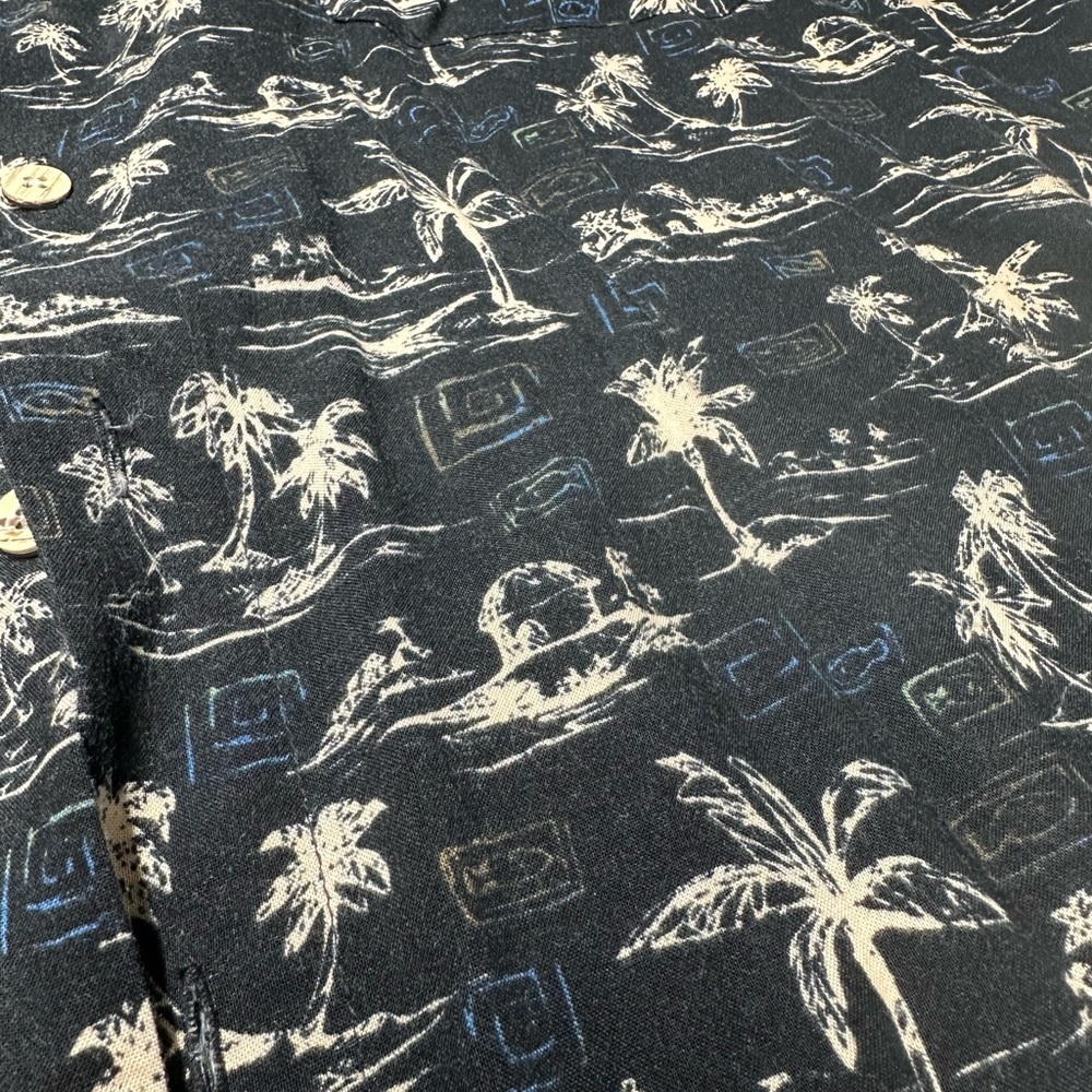 PURITAN Men’s Casual Hawaiian-Style black/Blue Shirt Sz XL - Picture 6 of 6
